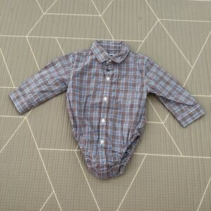 Janie & Jack Infant Boys One Piece Size 6-12 Months Plaid Button Down‎ Collared